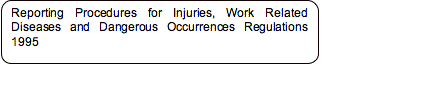 Rounded Rectangle: Reporting Procedures for Injuries, Work Related Diseases and Dangerous Occurrences Regulations 1995