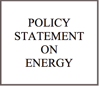 Text Box: POLICY STATEMENTONENERGY 